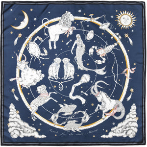 Astrology Silk Scarf Blue - Emma Fällman Stockholm