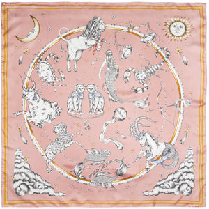 Astrology Silk Scarf Pink - Emma Fällman Stockholm