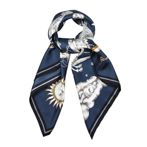 Astrology Silk Scarf Blue - Emma Fällman Stockholm