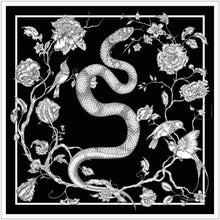 Totem Snake Silk Maxi Scarf Black