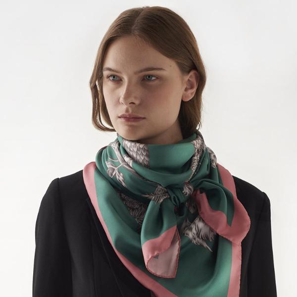 Silk Scarf | Green | Totem Snake | Shop scarves at emmafallman.com