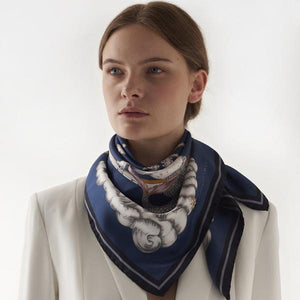 Astrology Silk Scarf Blue - Emma Fällman Stockholm