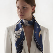 Astrology Silk Scarf Blue - Emma Fällman Stockholm